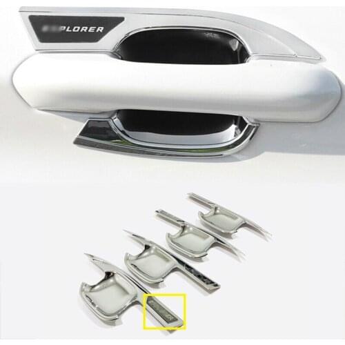 For Ford Explorer 2020 2021 Car Door handle Door protector handle Bowl Cover Trim ABS Chrome Car styling Accessories 4pcs