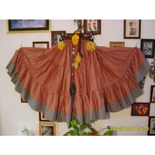 4Tiered 20Yards100%Cotton Tribal Belly Dance Skirt With Border EI13