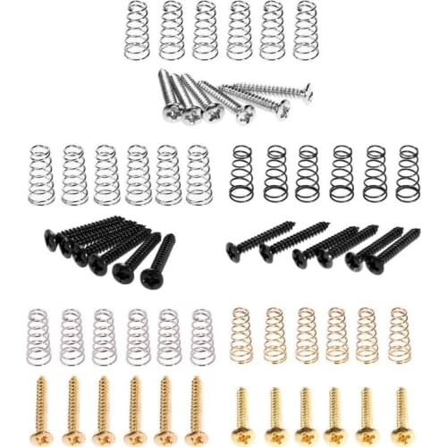 6pcs Electric Guitar Single Coil Pickup Mount Height Screw with Spring 25mm*5mm Guitar Screws Springs Guitarra Tornillo Resorte