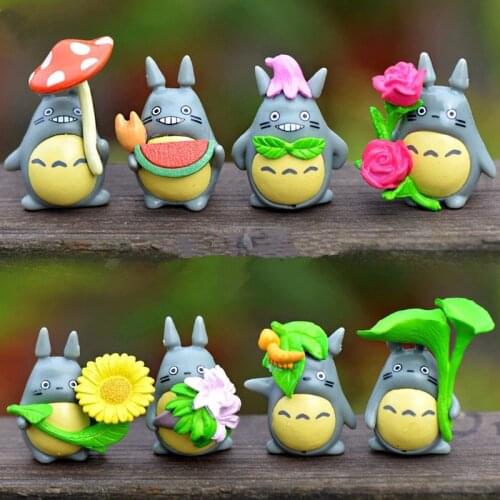 8pcs/lot My Neighbor Totoro Miniascape Figure Dolls Lovely Mini PVC Plactic Toys Collection Model Doll