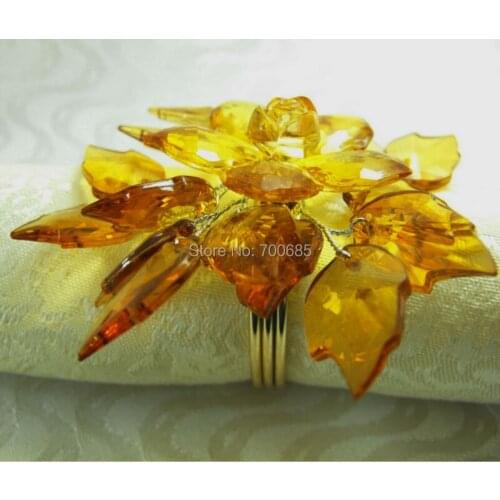Acrylic beaded decoration napkin rings, flower wedding napkin holder