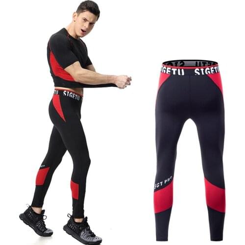 Men Compression Tights Pants Elastic Quick-drying Sport Running Pants Male Skinny Leggings Gym Soccer Jogging Pants