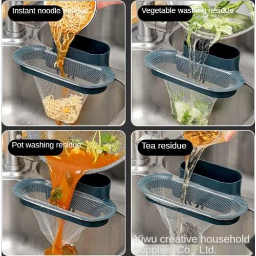 Drainage Rack Kitchen Supplies Sink Draining Basket Kitchen Shelf Garbage Leftovers Strainer Sink Hanging Rack