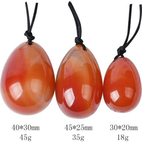 Dropshipping Yoni Jade Egg Set Natural Carnelian Massage Stone Kegel Exercise Pelvic Floor Vaginal Muscle Tighten Ben Wa Balls