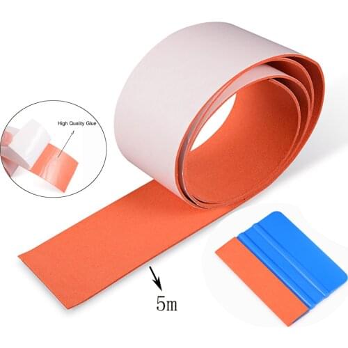 FOSHIO 100/500CM Carbon Fiber Suede Felt Cloth for All Card Squeegee Scraper Non Scratch Edge Vinyl Car Wrap Tinting Protector