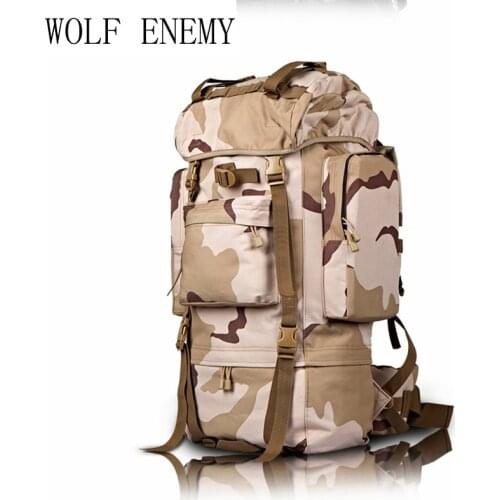 Hot Sale Roomy Storage Durable Waterproof Oxford Outdoor Hunting Camping Rain Cover Climbing Military Backpack Tactical 70L