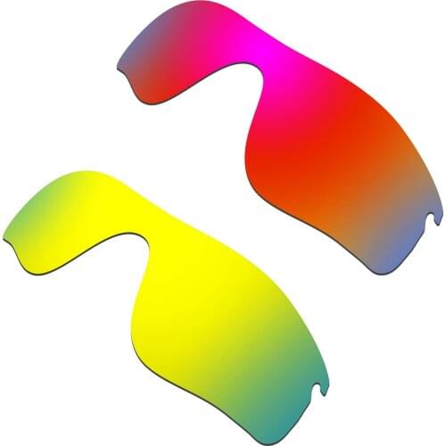 HKUCO For Radarlock Path Sunglass Polarized Replacement Lenses Color-Red & 24K Gold 2 Pairs