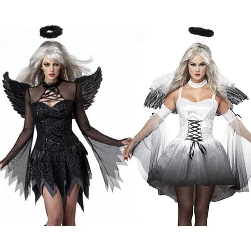 Carnival Halloween Lady Devil Angel Satan Costume Vampire Horror Ghost Cosplay Fancy Party Dress