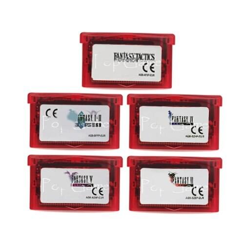 Fantasy 1-2 4 5 6 Tractics Transport Red Shell EUR Version Video Game Cartridge Console Card for 32 Bit Handheld Player