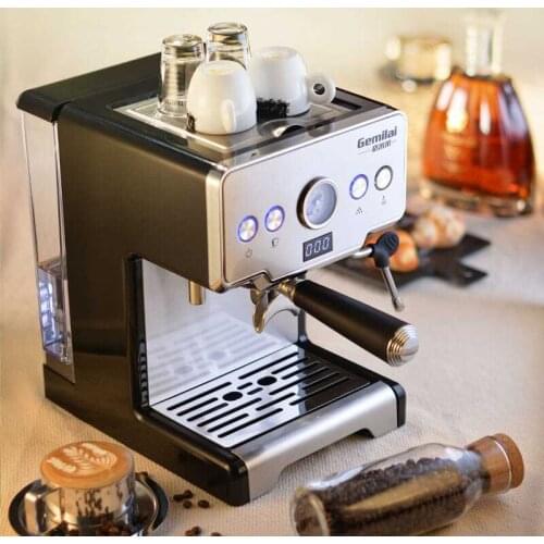 Gemilai CRM3605 Espresso Coffee Maker Home Office for Fresh Ground Powder with Semi-automatic 15BAR Pump and Milk Frothing Steam