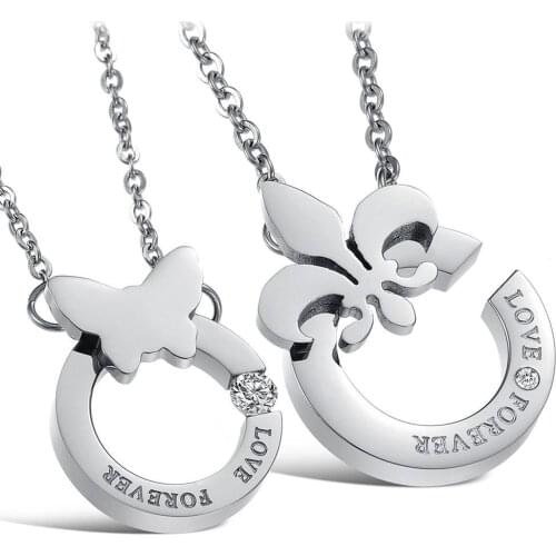 Korean Couple Necklace Titanium Necklaces Pendants Cute Necklaces For Couples Matching Necklaces For Couples GX817