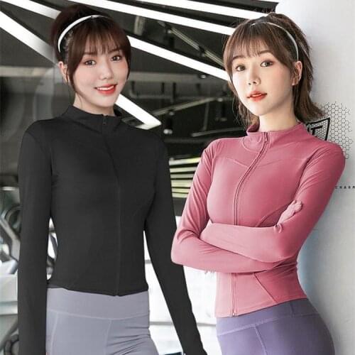 Yoga Crop Top Sports Jacket Womens Spring Summer New Running Yoga Clothes Outdoor Running Jacket Top Deportivo Mujer Camisetas