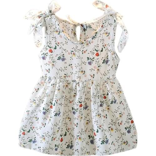 2021 Summer Baby Girl Dress Strap Sleeveless Infant Kids Floral Print Dresses Ins Princess Pageant Sundress Dresses