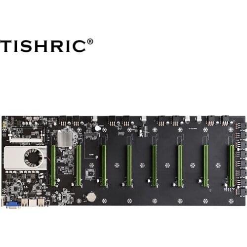 TISHRIC BTC-D37 Mining Machine Motherboard VGA 8PCIE 16X 8GB Video Card Support 8 Gpu Card High Performance of Cpmputing