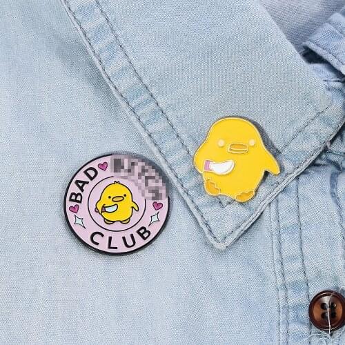 Cute Yellow Chick Knife Enamel Pins Animal collection Brooches Cartoon Lapel Pin Metal Badges Gift Friends