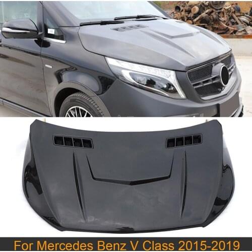 Car Front Engine Hood Cover Trim for Mercedes-Benz V Class V250 V220d 2015 - 2019 Car Engine Hood Trim Cover Carbon Fiber