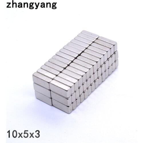 20/50/100pcs 10x5x3 mm Cuboid Block Magnets 10mmX5mm Neodymium Magnet 10x5x3mm Permanent NdFeB Strong Magnet 10*5*3 N35