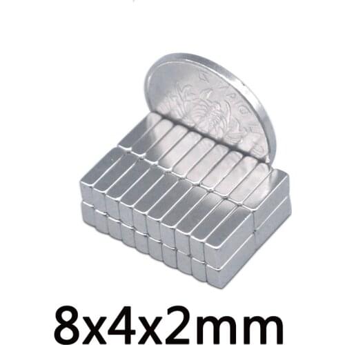 20~300PCS 8X4X2 mm N35 neodymium permanent magnet 8mm X 4mm Permanent Neodymium Magnet Strong 8x4x2mm Small Block Magnet 8*4*2mm