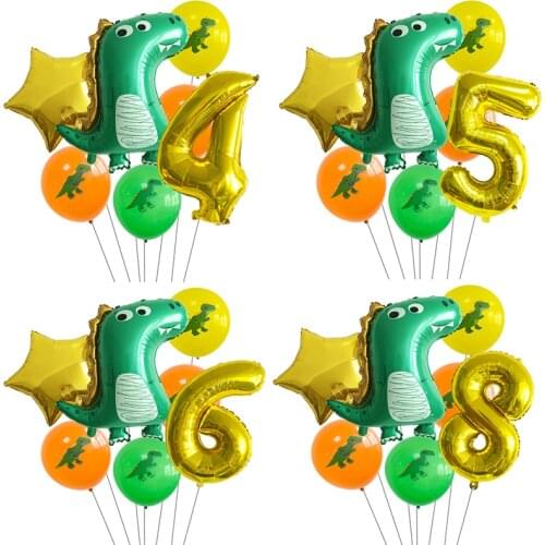 New Cute Aluminum Film Latex Dinosaur Balloon Thickened Explosion-proof Childrens Happy Birthday Party Dinosaur Theme Balloon