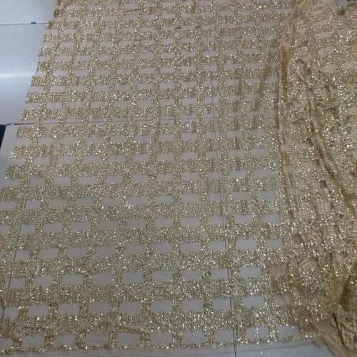 New 5yards/bag CH108# Champagne Jin Gezi lace fabric for bridal wedding dress/sawing Free shipping