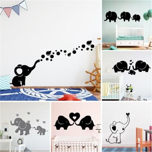 NEW Elephant Vinyl Self Adhesive Wallpaper Nursery Room Decor Diy Pvc for kids rooms Decoration Accessories
