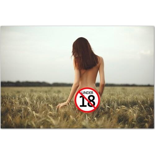 Hot Girl in the Wheat Field Posters Home Decor Wall Art Wooden Frame Canvas Painting Bedroom Decoration