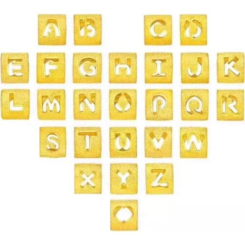 XF800 24K 999 Gold DIY 26 letters Bracelets Pendant Jewelry For Women Solid Pure Couple Name Customization Fine Jewelry Gift