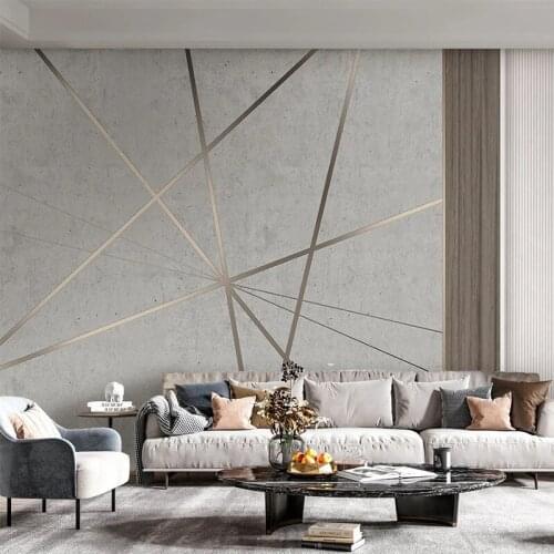 Custom Mural Wallpaper Modern Simple 3D Stripe Concrete Living Room Bedroom Background Wall Painting Papel De Parede Sala Murals