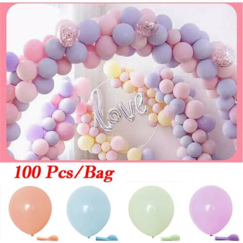 Pack of 100 Pieces Ballons Candy Colored Party Decor Balloons Pastel Colorful Wedding Latex Balloon Valentine Ceremony Decor