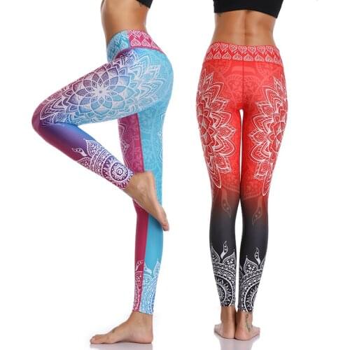 High Waist Print Yoga Pants Fitness Yoga Leggings Workout Running Leggings Gym Yoga Pants Elastic Slim Sports Leggings