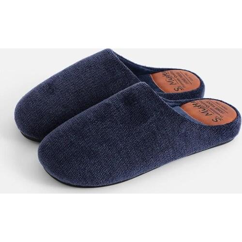 Winter Men Cotton Slippers Indoor Thick Soled Soft Comfortable Male Home Slippers Warm Plush Anti Slip Zapatillas Casa Hombre