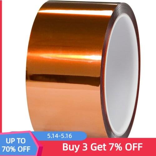 High Temperature Heat Resistant Tape 50MM Width Polyimide Film Adhesive Insulation Tape to Protect CPU 3D Printer Work Surface