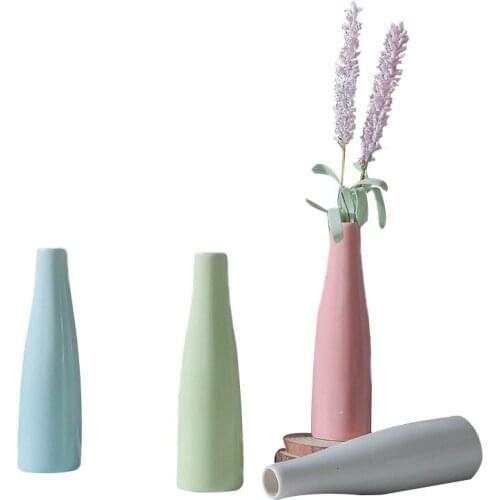 Thick Colorful Ceramic Vase Office Decor Creative Hydroponic Bottle Household Decoration jardiniere Micro-landscape Vase