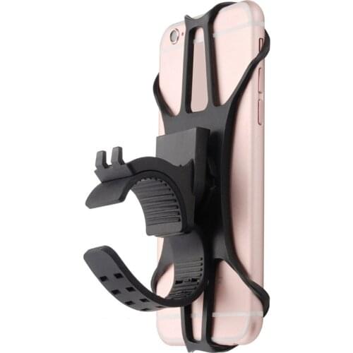 Bicycle Motorcycle Baby Carriage Silicone Pull-Type Mobile Phone Holder Shock-Proof Stand for 4-6.5 Inch Mobile