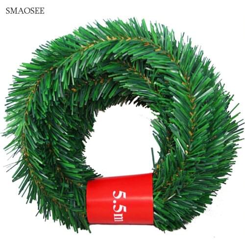 5.5M Festive Party Rattan DIY Wreath Christmas Decoration Garland XMAS Party Drop Ornament 2021 Christmas Decorations For Home