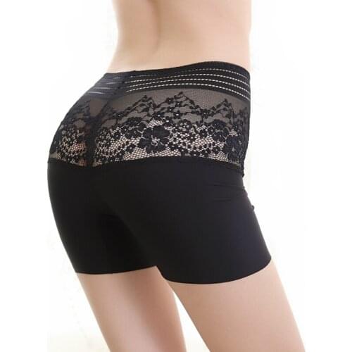 Yasemeen High Waist Lace Underwear One Piece Spandex Seamless Breathable Safety Pants White Pants