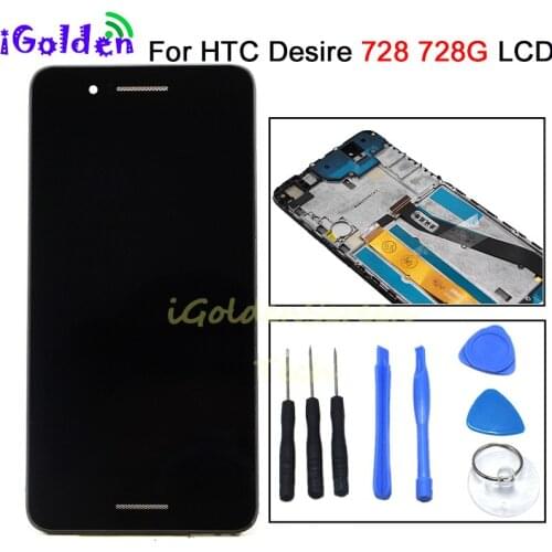 5.5" For HTC Desire 728 728G LCD Display Touch Screen Digitizer Assembly With Frame Replacement For HTC 728 728G LCD