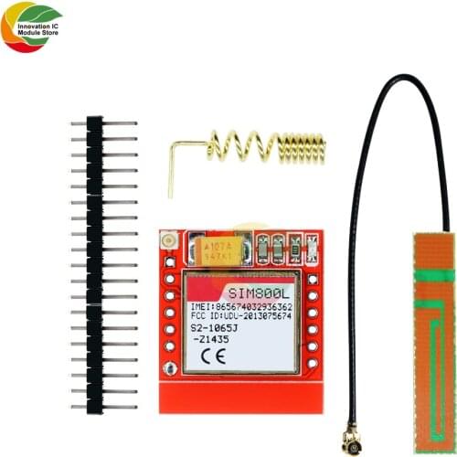 Ziqqucu SIM800L GPRS GSM Module Core Quad-band TTL Serial Port IPX Interface PCB Antenna Micro SIM Card for Arduino Smart Phone