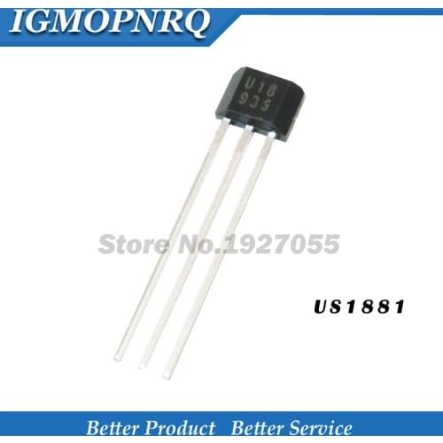 10pcs U18 US1881 TO-92 OH188 1881 U18 TO92 Hall Effect Sensor Magnetic Detector Hall Sensor Motor
