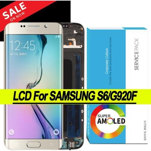 100% Original 5.1'' Super AMOLED LCD Display Touch Screen Digitizer for Samsung Galaxy S6 G920 SM-G920F G920F G920F Repair Parts