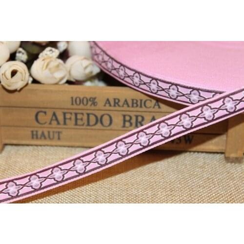 20yards/lot wide 1.5cm Woven Jacquard Ribbon Geometric for hat curtain and clothing accessory LS-1070