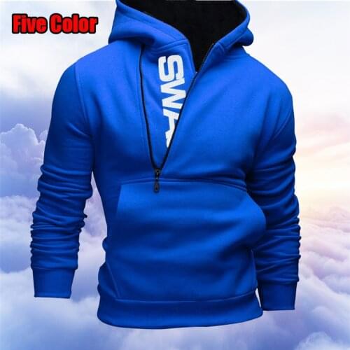 2021 Fashion Mens Sportswear Tops Mens Letters Solid Color Zipper Hoodie One Piece Blue Top Outdoor Mens Sweatshirt Hoodie