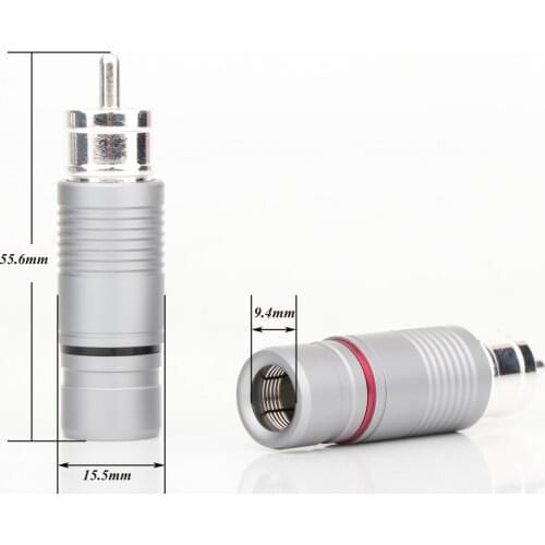 4Pcs voodoo Silver Shadow silver plated RCA plug for audio interconnect cable