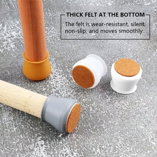 4pcs Silicon Furniture Leg Protection Cover Table Feet Pad Floor Protector For Chair Leg Floor Anti-slip Table Legs
