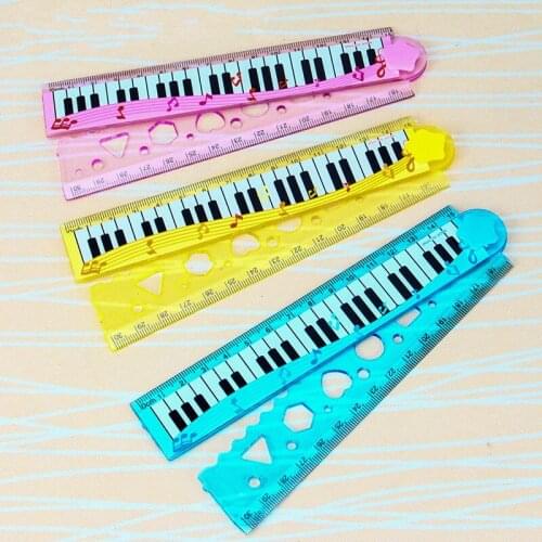 42pcs/Box 30cm Cartoon Piano Musical Note Ruler Foldable Folded Ruler gift Bookmarks For School Student Boys Girls Toy Christmas