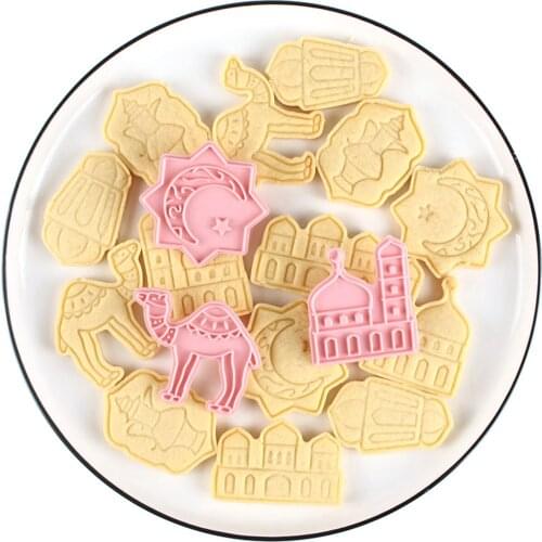 6Pcs/set EID MUBARAK Camel Moon Star Biscuit Mold Cookie Cutters DIY Ramadan Decorations Islamic Muslim Cake Baking Tools