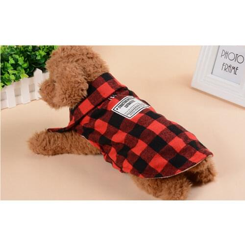 British Style Pet Dog Plaid Shirt Winter Warm Dog Jacket Coat For Small Medium Large Dogs Cats Clothes Puppy Costume Yorkies