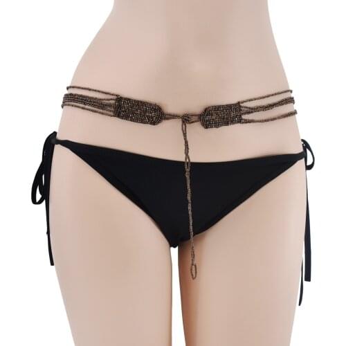 Handmade Multilayers Resin Beads Belly Chains for Women Bohemian Ethnic Jewelry Summer Holiday Party Waist Dance Body Chain