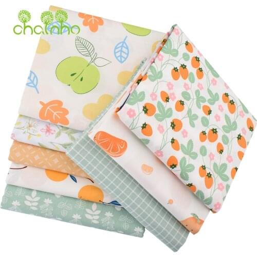 Chainho,Printed Twill Cotton Fabric,Patchwork Cloth For DIY Sewing & Quilting Baby & Childrens Bedcloth Material,Fruits Series