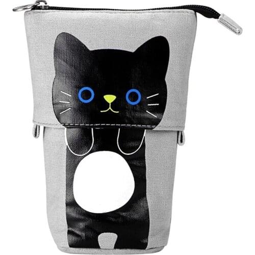 Pencil Case Cute Carton Stand Up Pencil Holder Stationery Organizer Kids Gift Cosmetics Pouch for Students